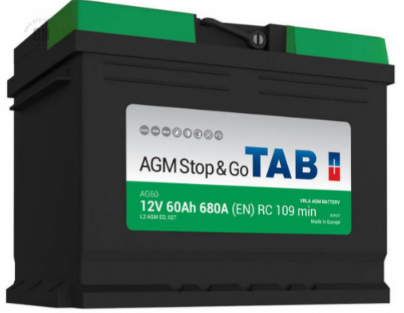 АКБ 6СТ - 60 Ач TAB Ecodry AGM VRLA Euro АКБ 6СТ - 60 Ач TAB Ecodry AGM VRLA Euro